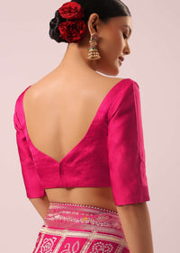 Peach Dola Silk With Bandhani Weave Detail