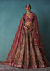 Rust Orange Embroidered Bridal Lehenga Set With Aari Work