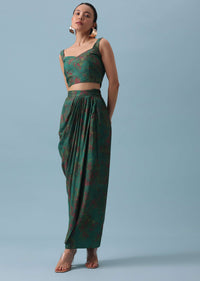 Green Silk Jacket And Dhoti Set