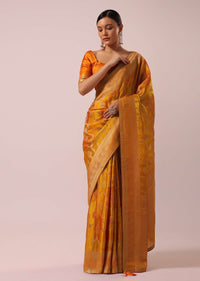 Orange Brocade Weave Rangkat Saree