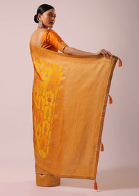 Orange Brocade Weave Rangkat Saree