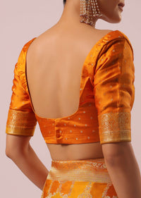 Orange Brocade Weave Rangkat Saree