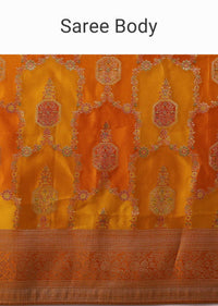 Orange Brocade Weave Rangkat Saree