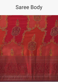 Peach Rangkat Saree With Woven Motifs