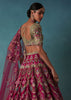 Rhodamine Pink Hand Embroidered Bridal Lehenga Set