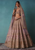 Bloom Pink Bridal Lehenga In Raw Silk With Hand Embroidery