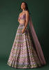 Onion Pink Banarasi Silk Printed Lehenga Set