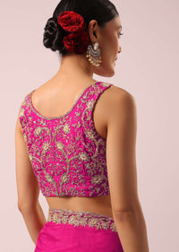 Pink Organza Saree With Cutdana Embroidery