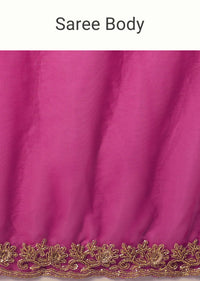 Pink Organza Saree With Cutdana Embroidery