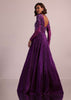 Purple Embroidered Bridal Gown In Crushed Shimmer