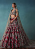 Deep Red Hand Embroidered Bridal Lehenga And blouse Set In Velvet