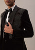 Black Crystal Handwork Tuxedo Set In Velvet