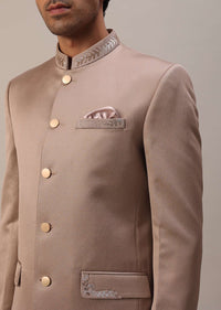 Peach Pink Embroidered Jodhpuri