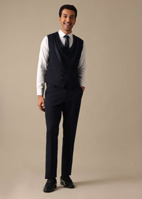 Blue Blazer And Pant Set Tuxedo With Criss Cross Detail