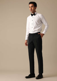 Black Tuxedo Set With Cutwork Detail