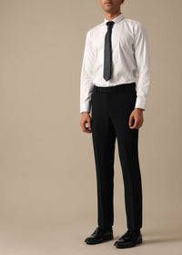 Black Blazer And Pant Tuxedo Set With Cutdana Work