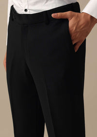 Black Blazer And Pant Tuxedo Set With Cutdana Work