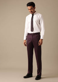 Purple Embroidered Tuxedo Set With Blazer And Pant Set In Terry Rayon