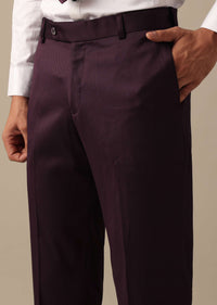 Purple Embroidered Tuxedo Set With Blazer And Pant Set In Terry Rayon