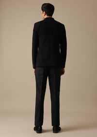 Black Jodhpuri Textured Bandhgala And Pant Set