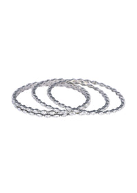 92.5 Sterling Silver Linear Bangles Set of 4