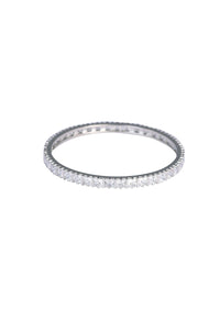 Zirconia Studded 92.5 Sterling Silver Bangles Set of 2