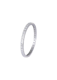 Zirconia Studded 92.5 Sterling Silver Bangles Set of 2