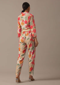 Multi Floral Print Co-Ord Set With Sequin Embellishments