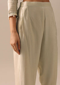 White Kurta Set with Brocade Dupatta