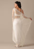 White Organza Saree With Cutdana Work And Unstitched Blouse Piece