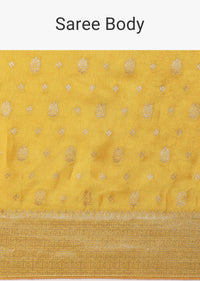 Mustard Yellow Banarasi Silk Handloom Saree With Meenakari Weave And Unstitched Blouse Piece