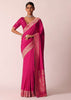 Rani Pink Woven Saree In Silk with Bandhani Detail And Unstitched Blouse Piece
