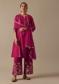 Red Silk Kurta Palazzo Set