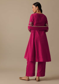 Red Silk Kurta Palazzo Set