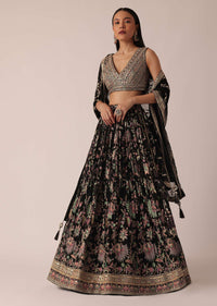 Black Lehenga Set With Sequin Work