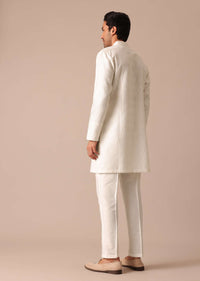 White Chanderi Silk Kurta Set