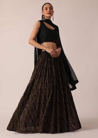 Black Hand Embroidered Lehenga Set