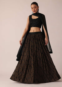 Black Hand Embroidered Lehenga Set