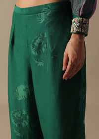 Green co ord set In Silk