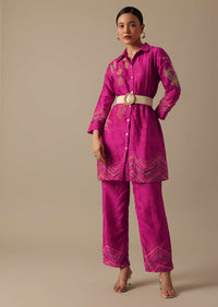 Pink Silk co ord set