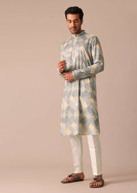 Grey Bandhani Printed Kurta Set