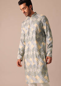 Grey Bandhani Printed Kurta Set