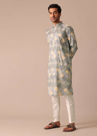 Grey Bandhani Printed Kurta Set