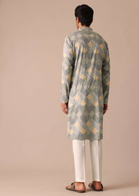 Grey Bandhani Printed Kurta Set