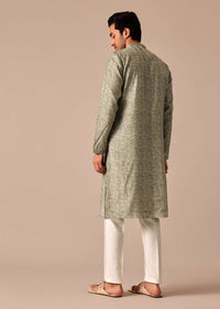 Pista Green Kurta Set In Muslin Silk