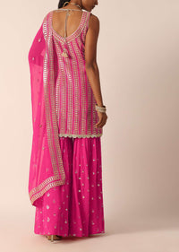 Pink Kurta Sharara Set With Gota Patti Work