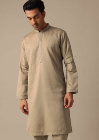 Green Silk Jacket And Kurta Set