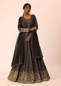 Black Anarkali And Dupatta Set With Sequin Work