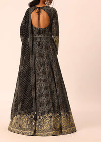 Black Anarkali And Dupatta Set With Sequin Work