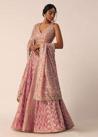 Pink Lehenga Set With Sequin Embellishments